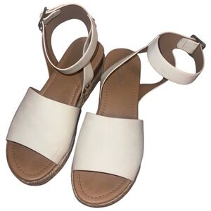 Soda White Tan Platform Wedge Espadrilles Versatile Summer Shoes - Women’s 8.5